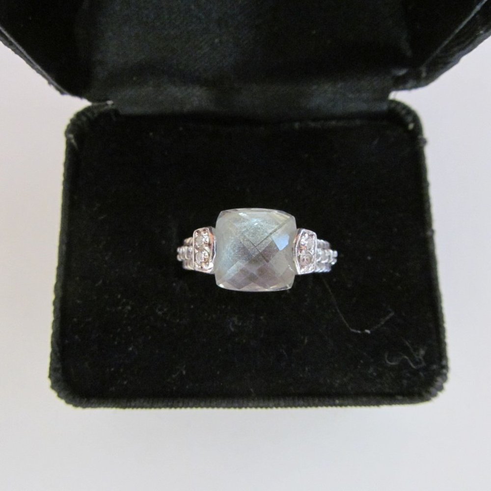 JUDITH RIPKA 925 STERLING GREEN AMETHYST RING SZ 6